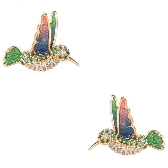 Kate Spade gold hummingbird earrings